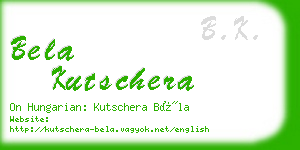 bela kutschera business card